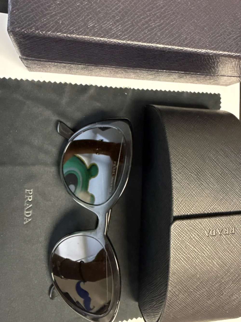 Prada Black Gloss Cat-Eye Sunglasses